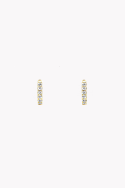 Micro Diamond Huggies Yellow Gold