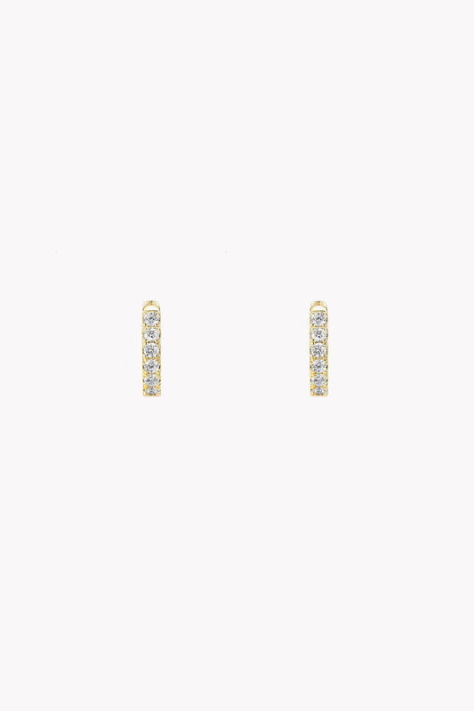 Micro Diamond Huggies Yellow Gold